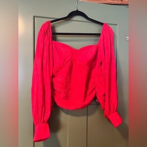 Red long sleeve shirt from Lulus with tags